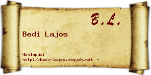 Bedi Lajos névjegykártya